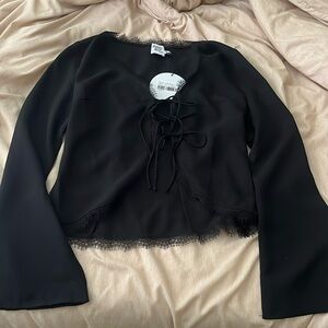 Black Princess Polly bell sleeved long sleeve